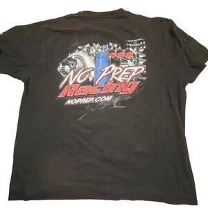 No Prep Racing T Shirt Black Drag Street Race Graphic‎ Skull Motorsports Men 2XL